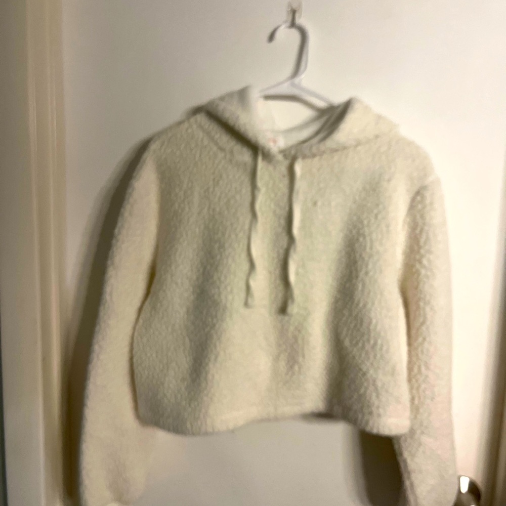 Fleece hoodie. cozy for home and out.